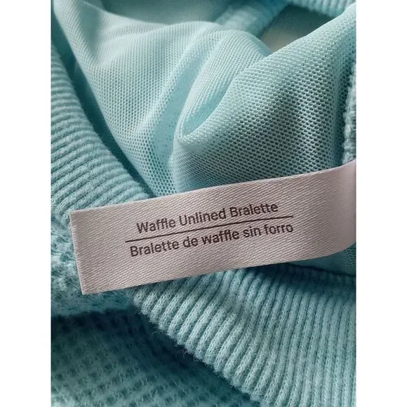 Auden Light Blue Waffle Knit Unlined Plus Size Bralette Women's 3X 46DD 48DD - Picture 4 of 10